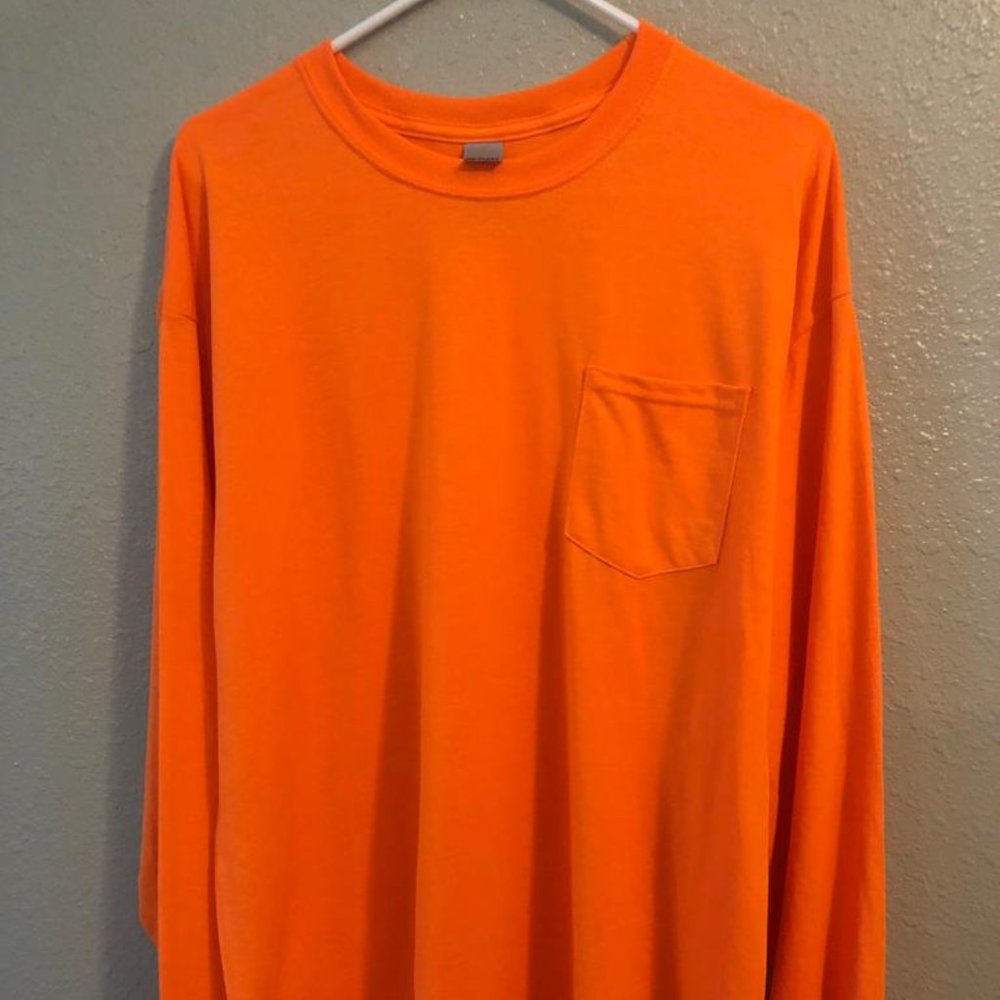 Orange Long Sleeve Gildan Sweatshirt Size XL